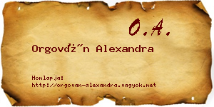 Orgován Alexandra névjegykártya
