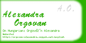 alexandra orgovan business card